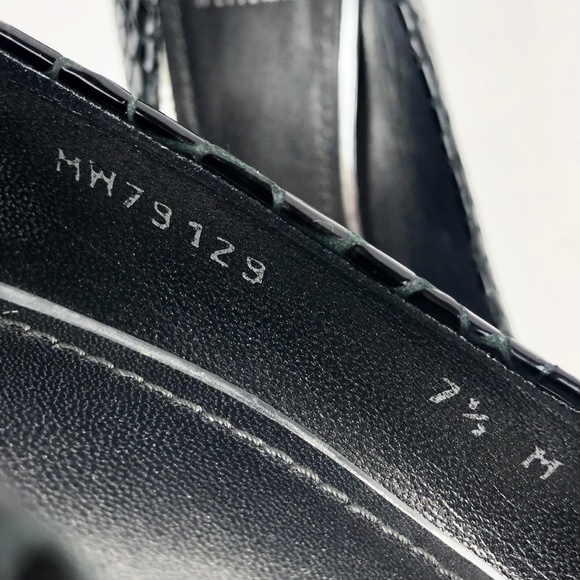 Stuart Weitzman Plainfield Snake-Embossed Peep-Toe Pump - Picture 14 of 16